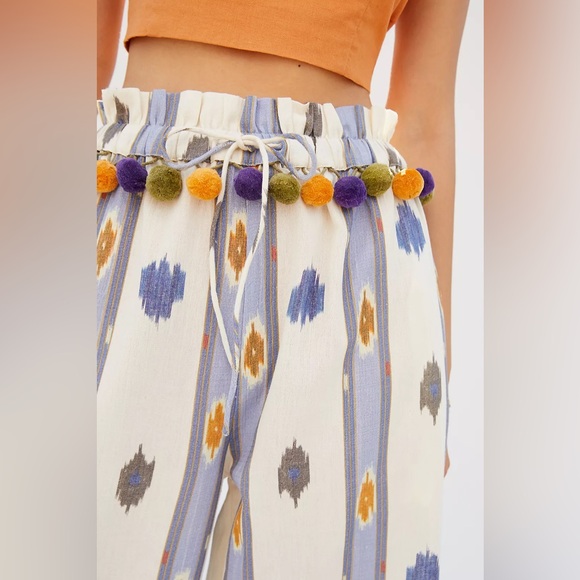 Anthropologie Ollari Pom Pom Wide-Leg Pants NWT - Picture 2 of 6